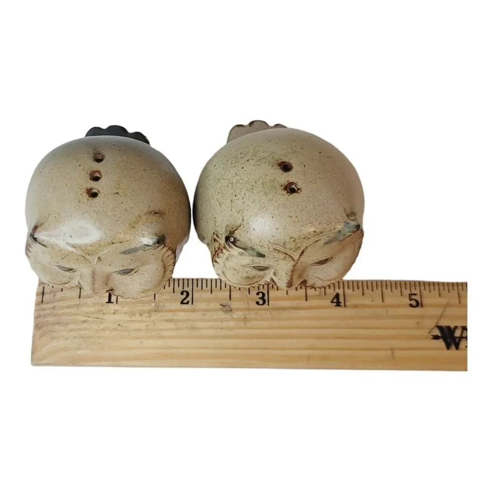 Vintage Art Pottery Ceramic Stoneware Owls Salt and Pepper Shakers UCTCI READ‎